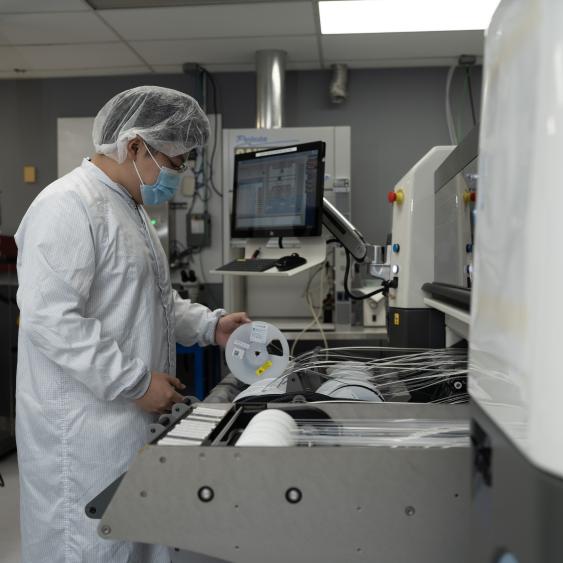 Employee working on tech