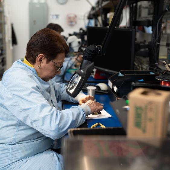 Employee working on tech