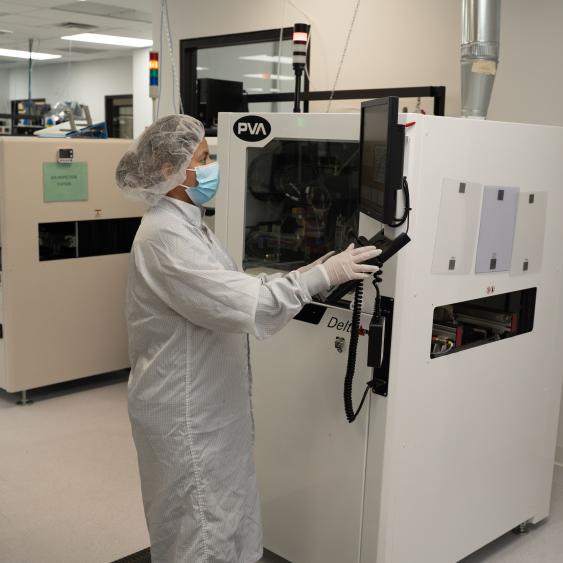 Employee working on tech